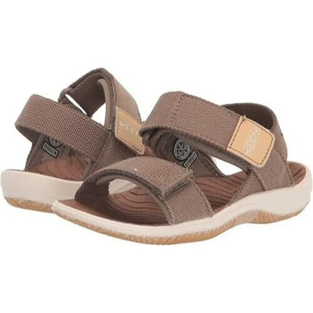 Keen Elle Backstrap Sandals Girls Kids 11 Tan Adjustable Open Toe NEW